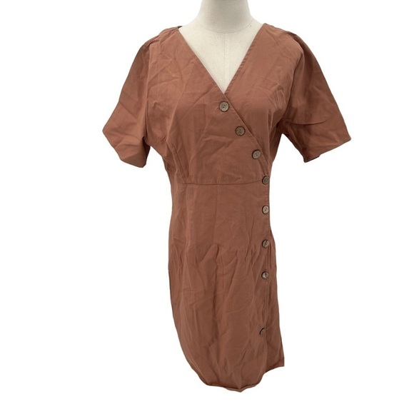 NWT Roolee Orange Button Up Short Sleeve Mini Dress Size 3 XL Women’s - Picture 1 of 10